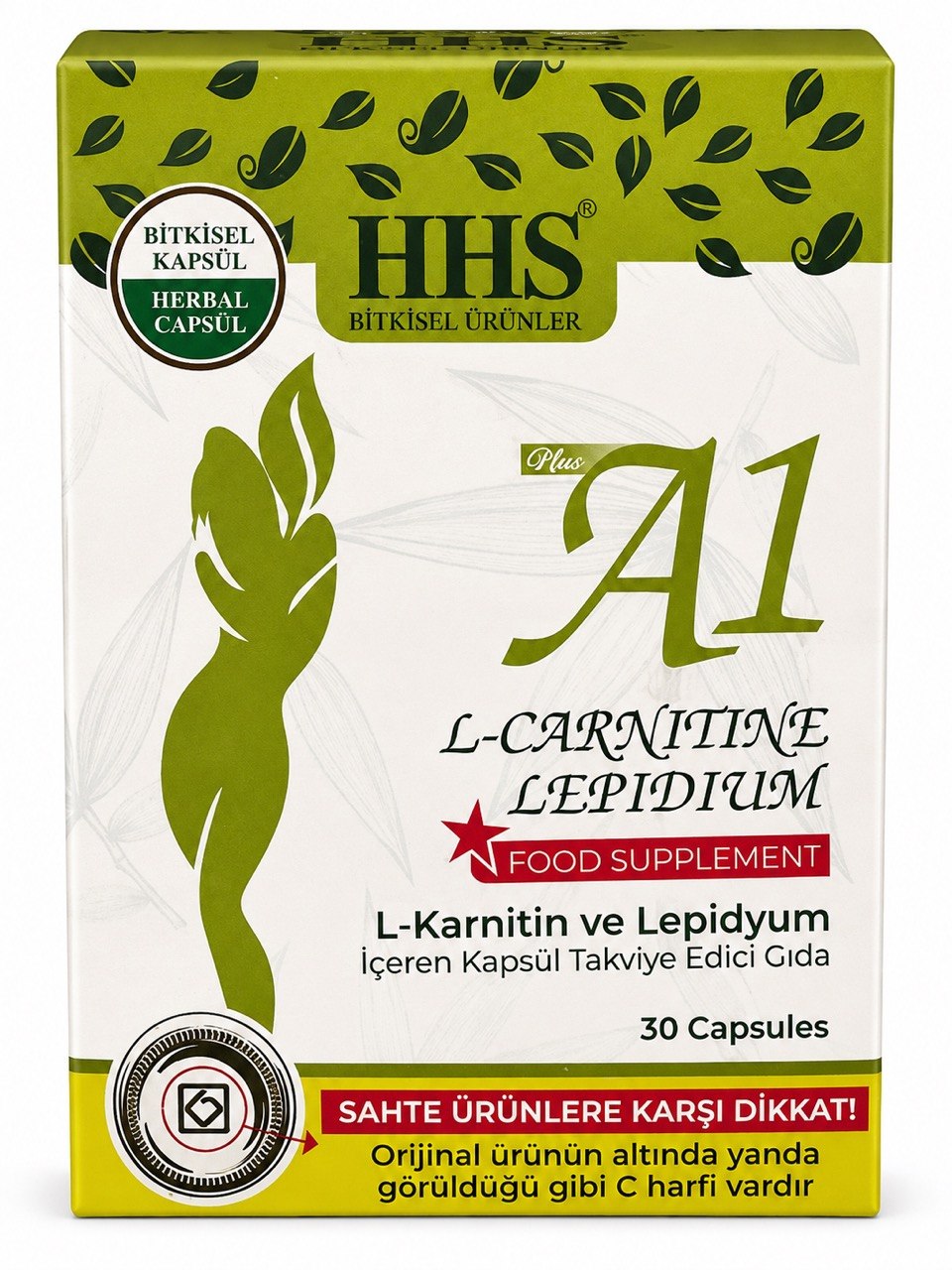 HHS Plus A1 L-карнитин и лепидиум хранителна добавка 30 капсули